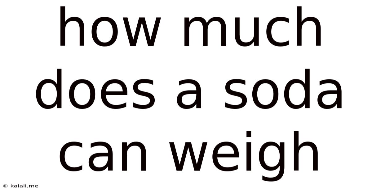 How Much Does A Soda Can Weigh