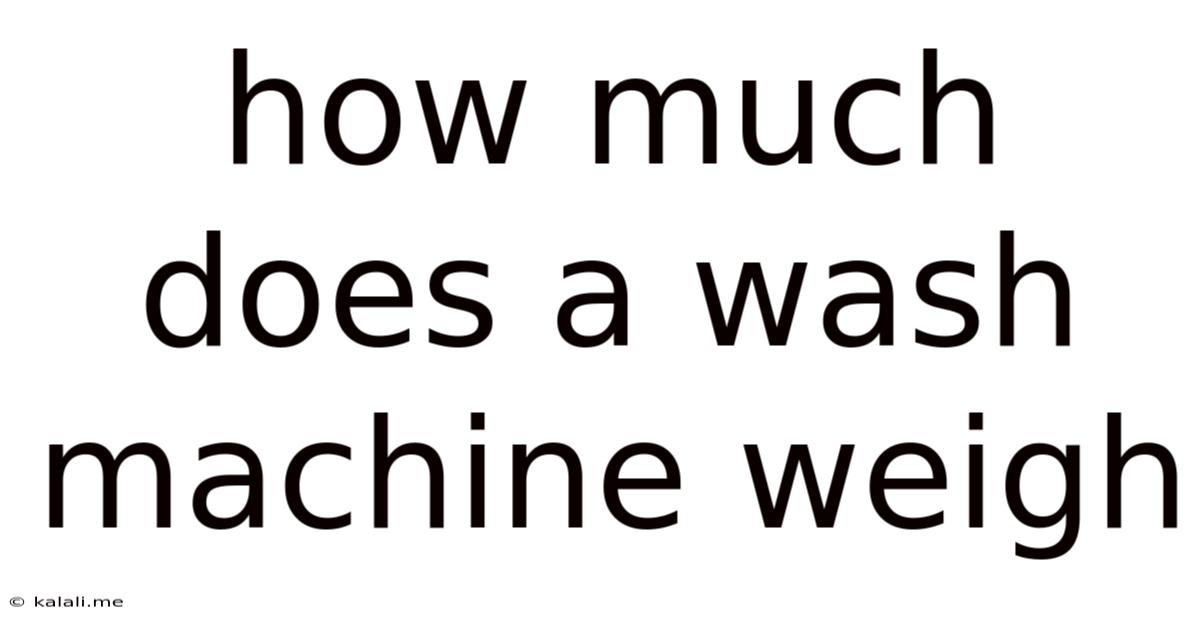 How Much Does A Wash Machine Weigh