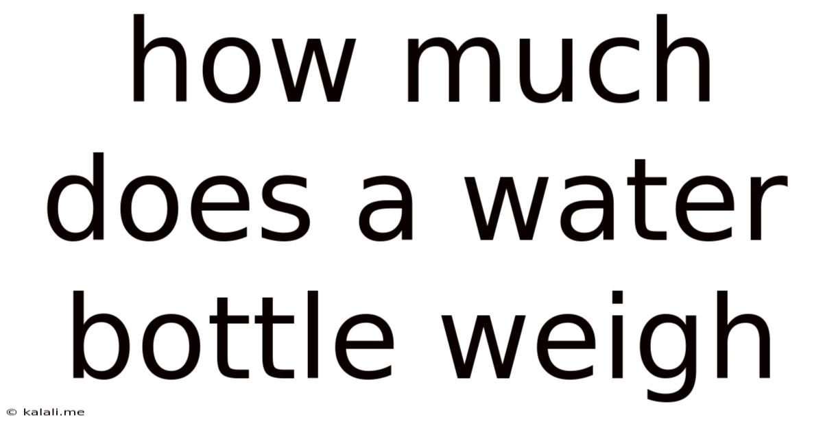 How Much Does A Water Bottle Weigh