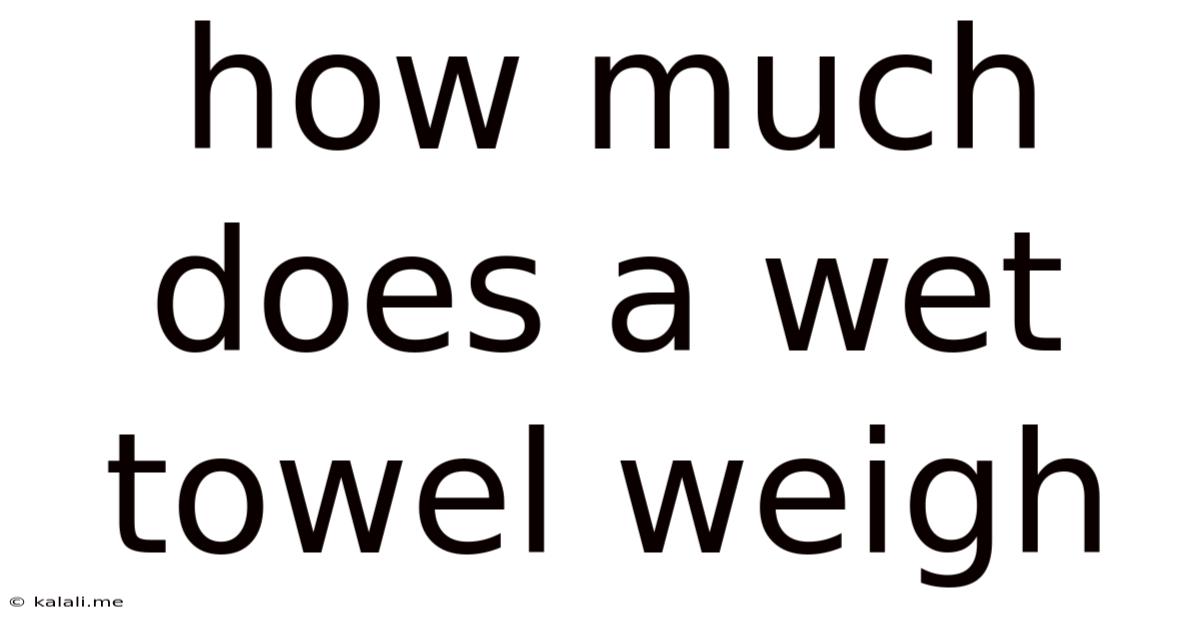 How Much Does A Wet Towel Weigh