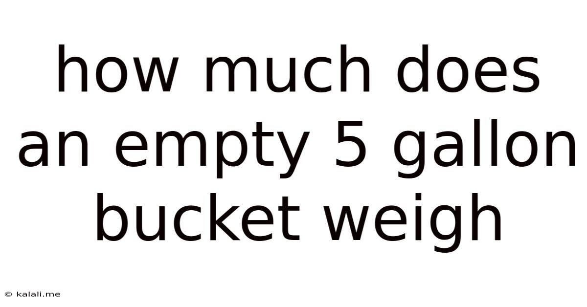 How Much Does An Empty 5 Gallon Bucket Weigh