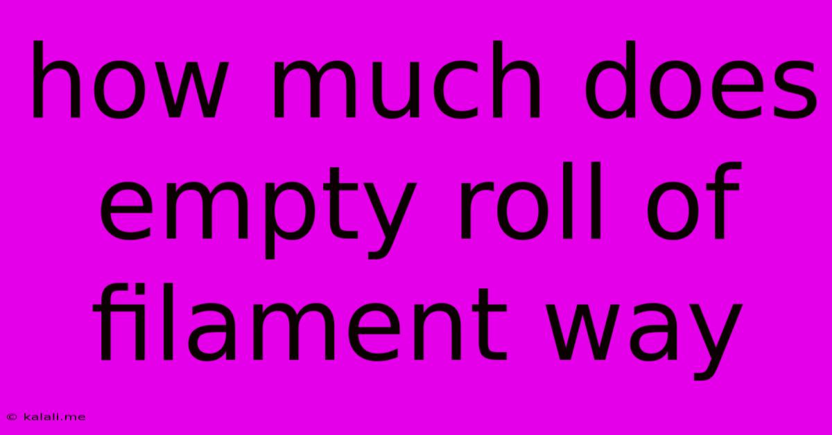 How Much Does Empty Roll Of Filament Way