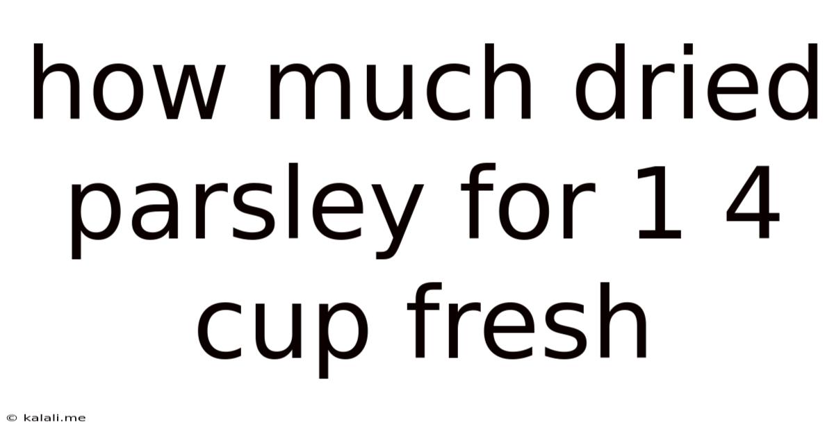 How Much Dried Parsley For 1 4 Cup Fresh