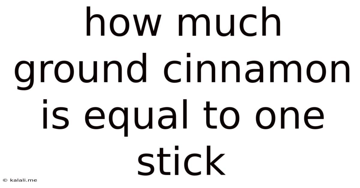 How Much Ground Cinnamon Is Equal To One Stick