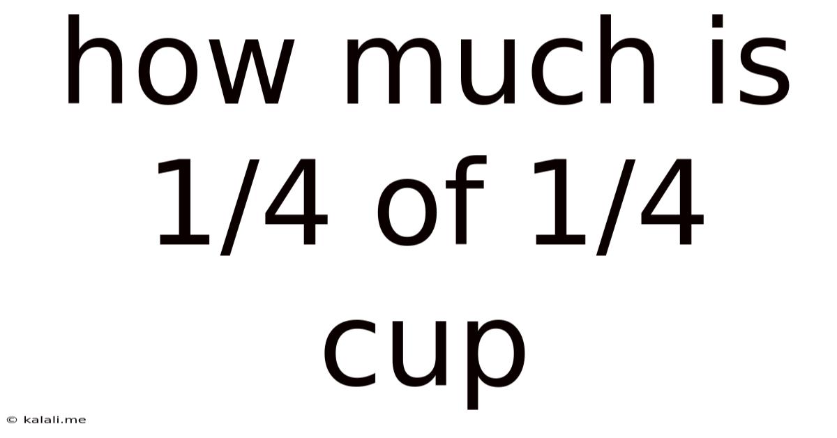 How Much Is 1/4 Of 1/4 Cup