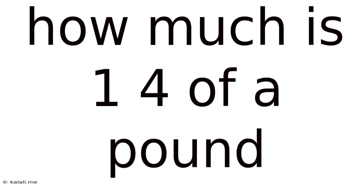 How Much Is 1 4 Of A Pound