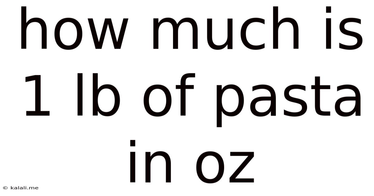 How Much Is 1 Lb Of Pasta In Oz