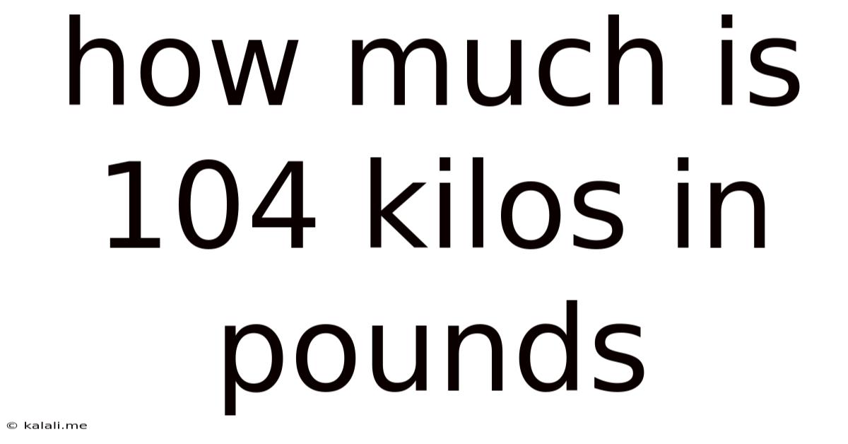 How Much Is 104 Kilos In Pounds