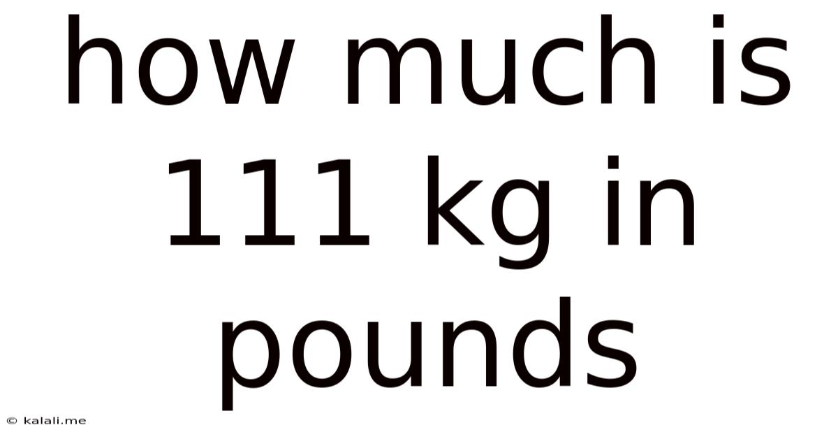 How Much Is 111 Kg In Pounds