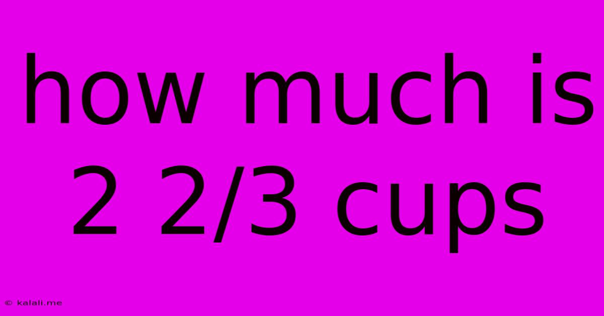 How Much Is 2 2/3 Cups