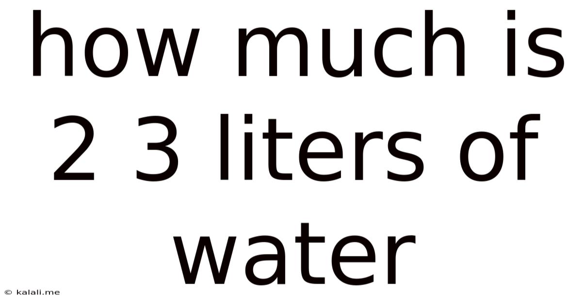 How Much Is 2 3 Liters Of Water