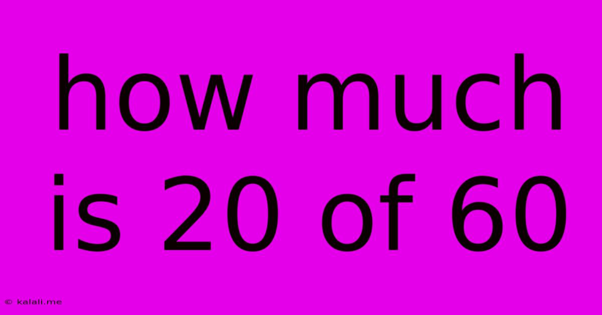 How Much Is 20 Of 60