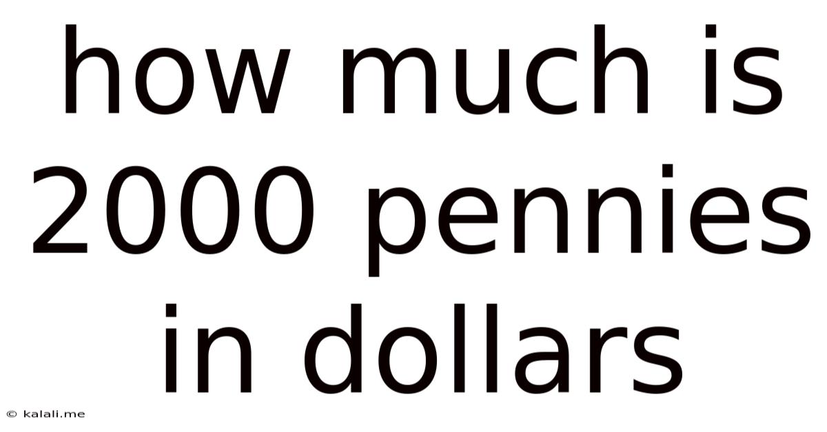 How Much Is 2000 Pennies In Dollars