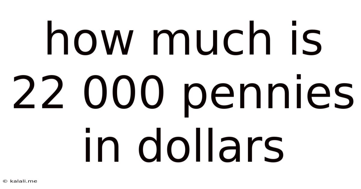 How Much Is 22 000 Pennies In Dollars