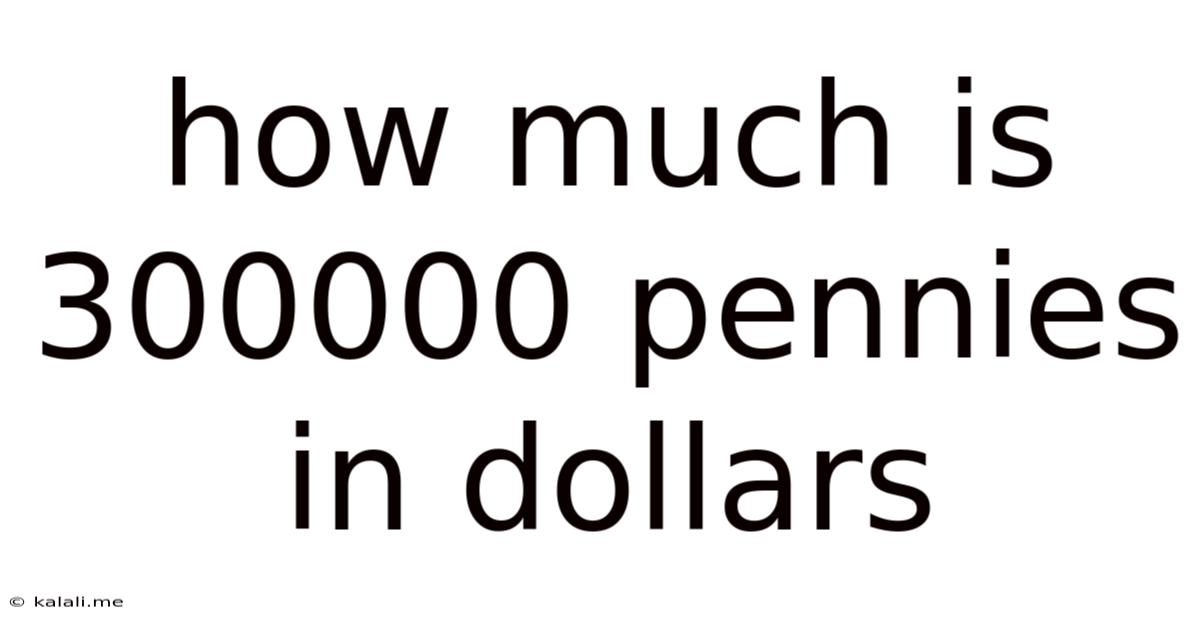 How Much Is 300000 Pennies In Dollars