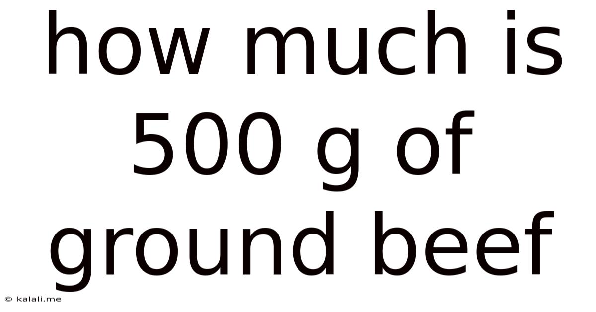 How Much Is 500 G Of Ground Beef