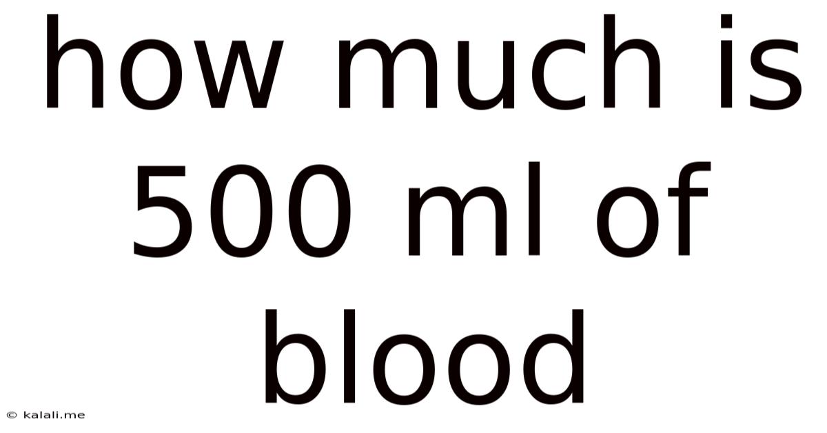 How Much Is 500 Ml Of Blood