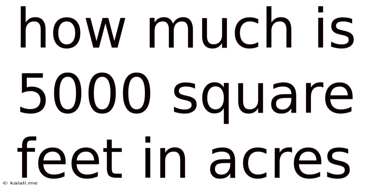 How Much Is 5000 Square Feet In Acres