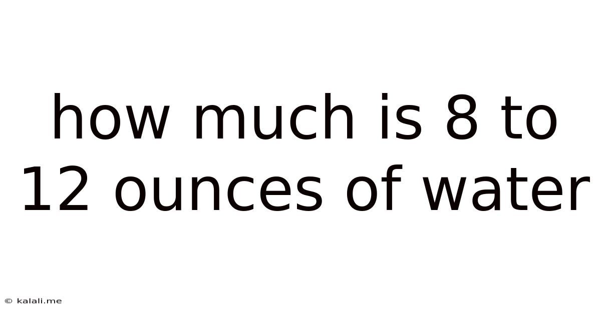 How Much Is 8 To 12 Ounces Of Water