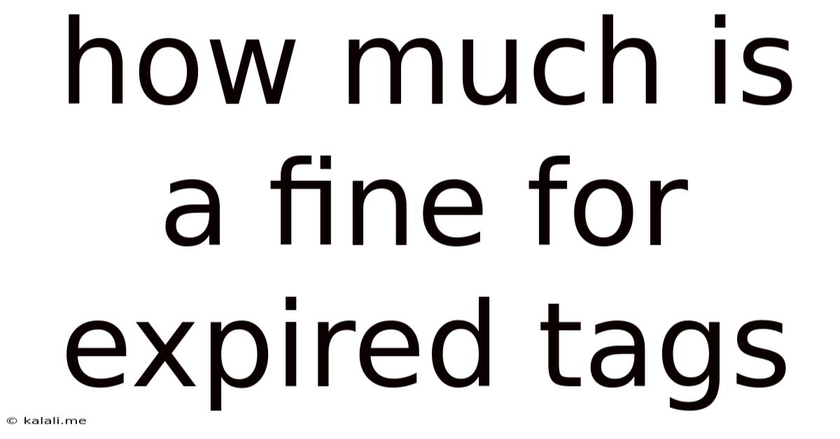 How Much Is A Fine For Expired Tags