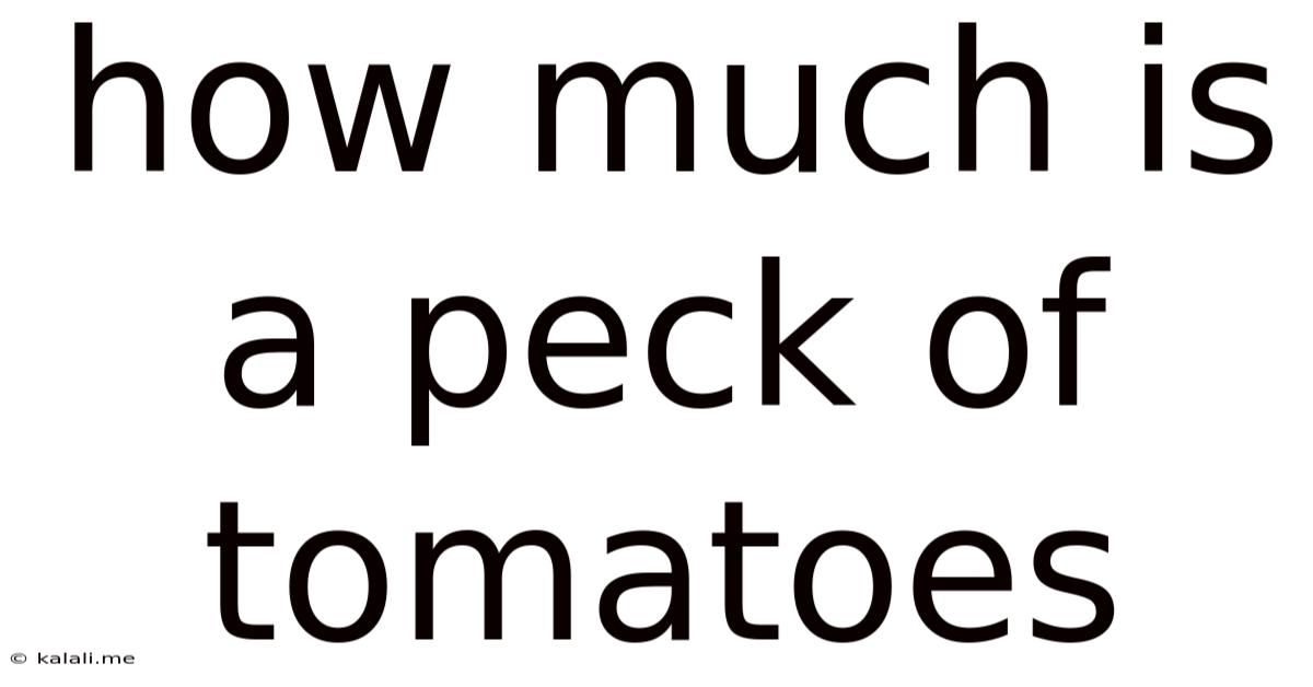 How Much Is A Peck Of Tomatoes