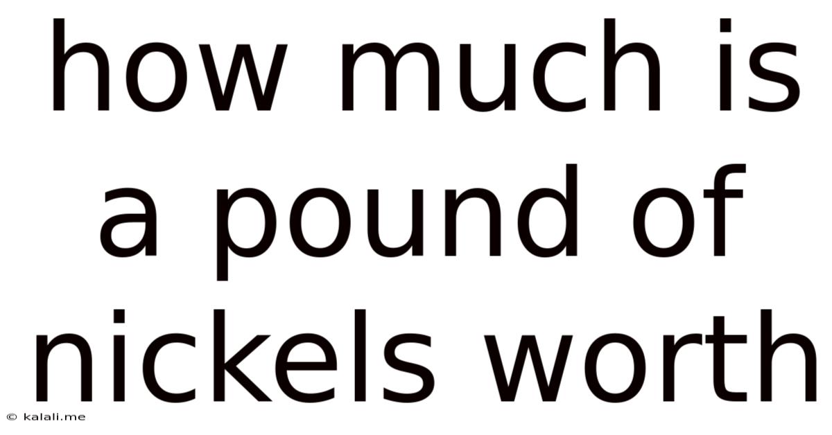 How Much Is A Pound Of Nickels Worth