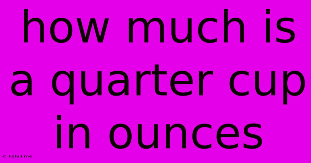 How Much Is A Quarter Cup In Ounces