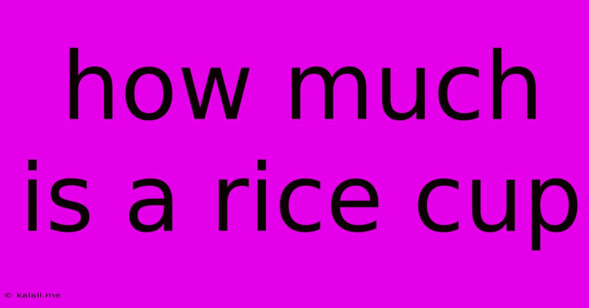 How Much Is A Rice Cup