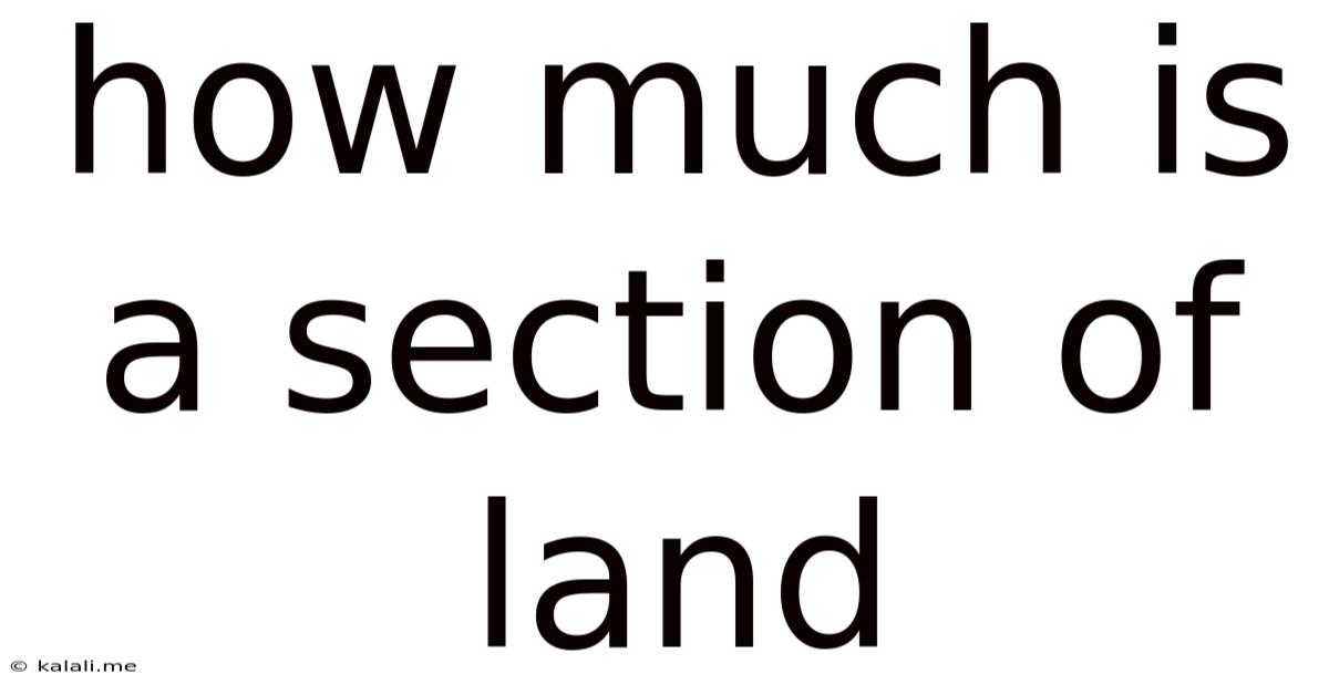 How Much Is A Section Of Land