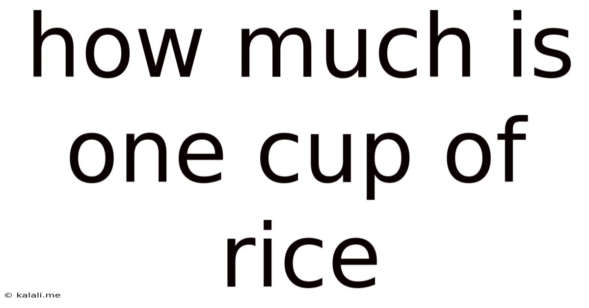 How Much Is One Cup Of Rice