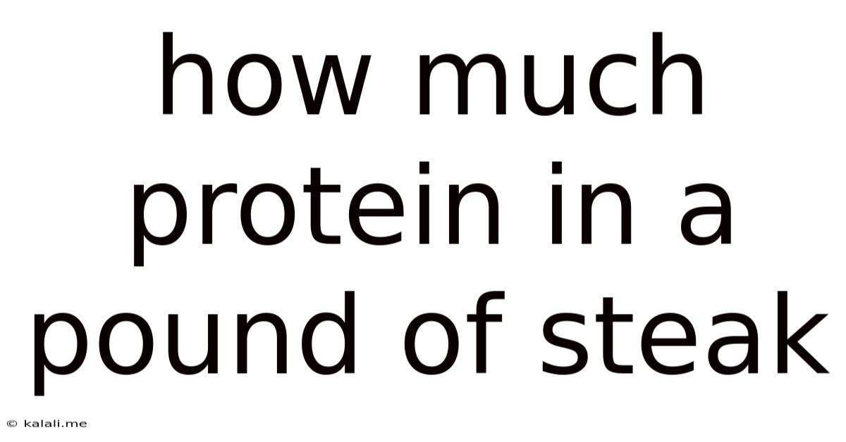 How Much Protein In A Pound Of Steak