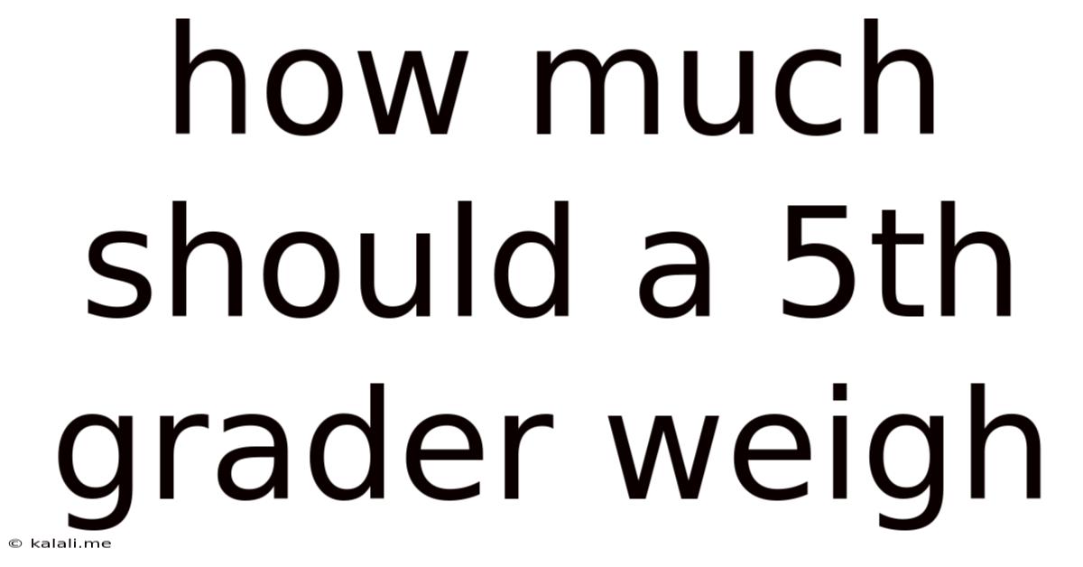 How Much Should A 5th Grader Weigh