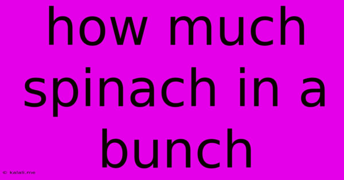 How Much Spinach In A Bunch