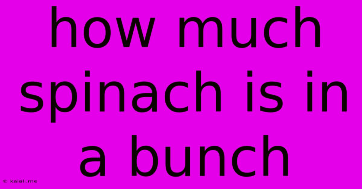 How Much Spinach Is In A Bunch
