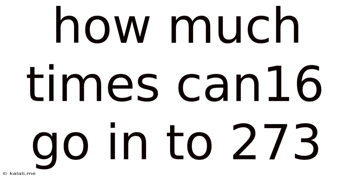 How Much Times Can16 Go In To 273