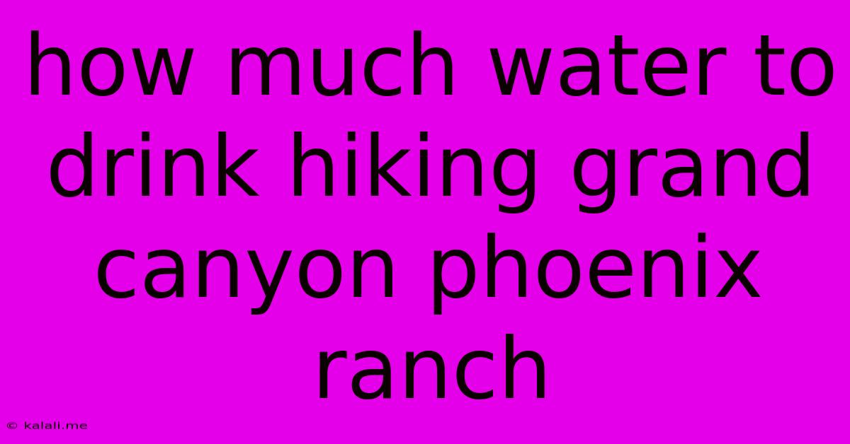 How Much Water To Drink Hiking Grand Canyon Phoenix Ranch