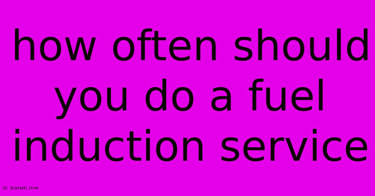 How Often Should You Do A Fuel Induction Service