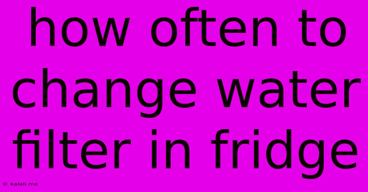How Often To Change Water Filter In Fridge