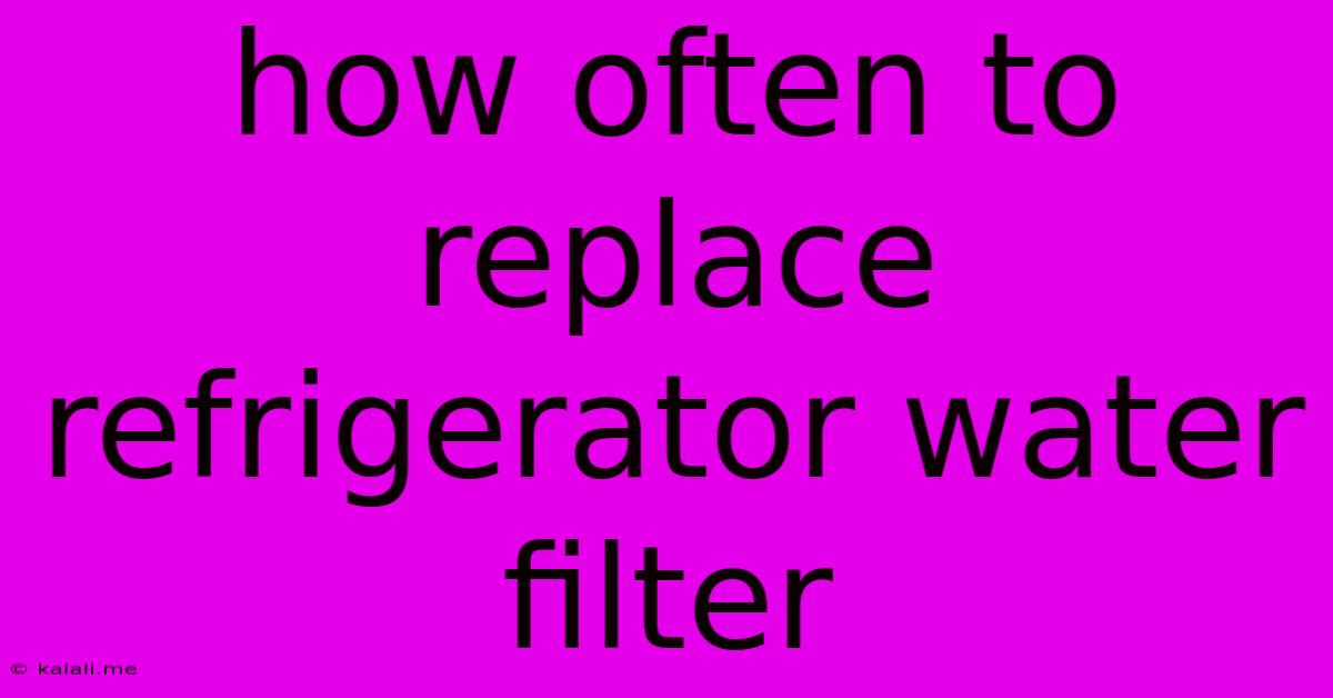 How Often To Replace Refrigerator Water Filter