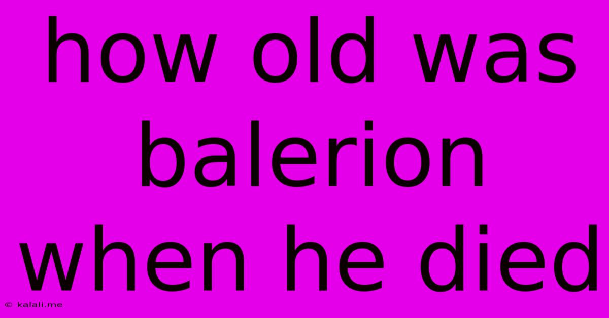 How Old Was Balerion When He Died