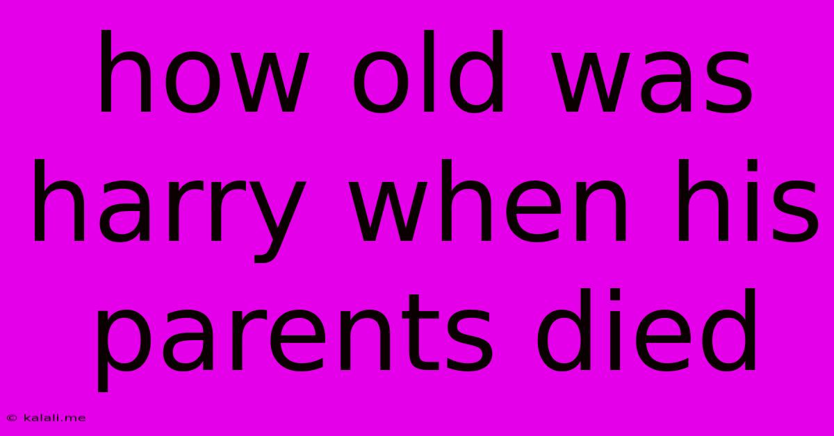 How Old Was Harry When His Parents Died