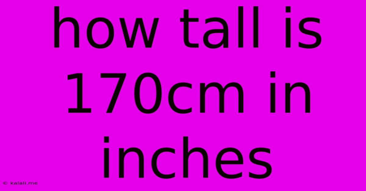 How Tall Is 170cm In Inches