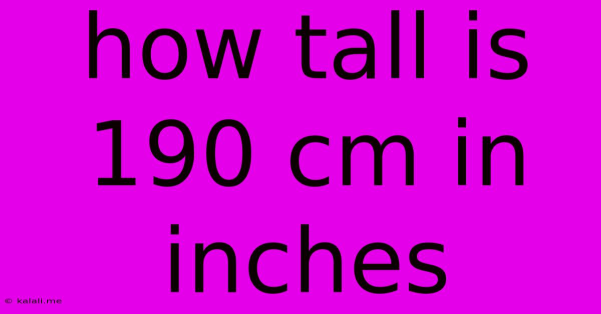 How Tall Is 190 Cm In Inches