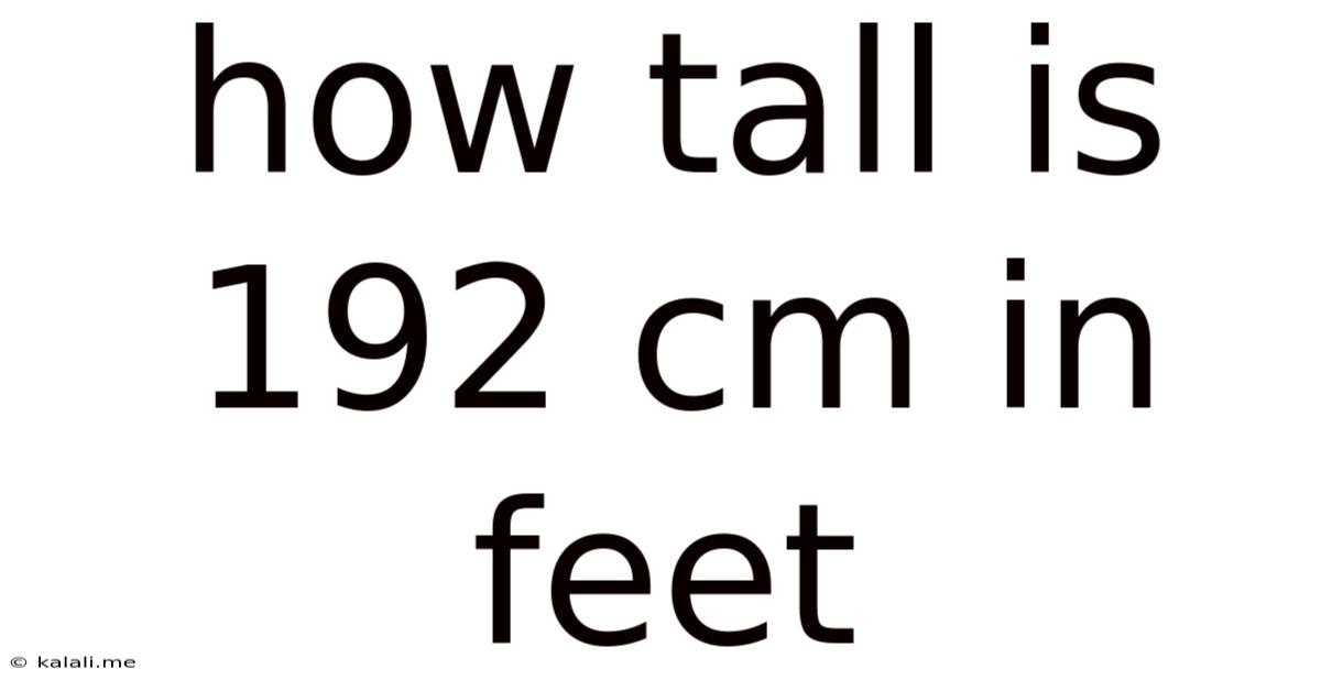How Tall Is 192 Cm In Feet