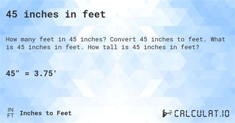 How Tall Is 45 Inches In Feet