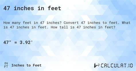 How Tall Is 47 Inches In Feet