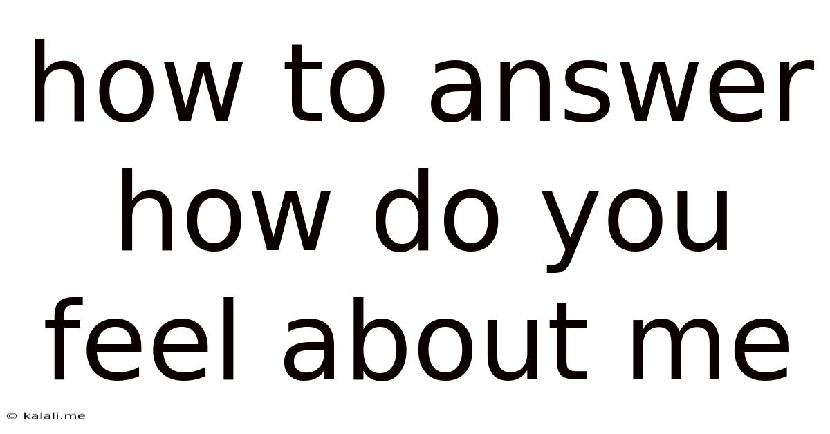 How To Answer How Do You Feel About Me