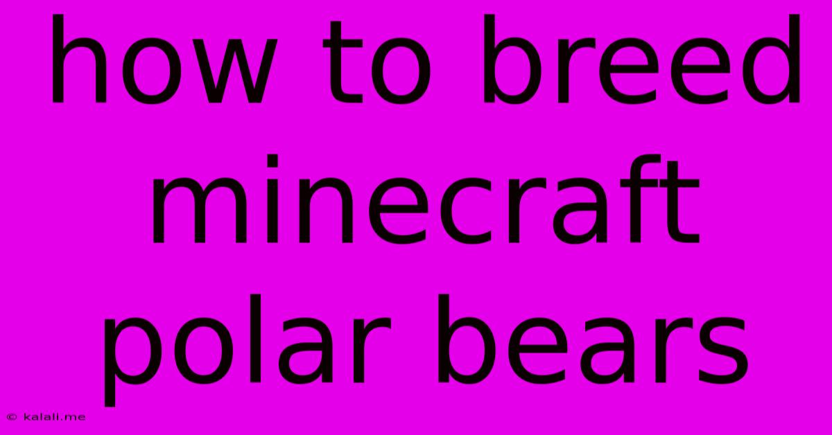 How To Breed Minecraft Polar Bears