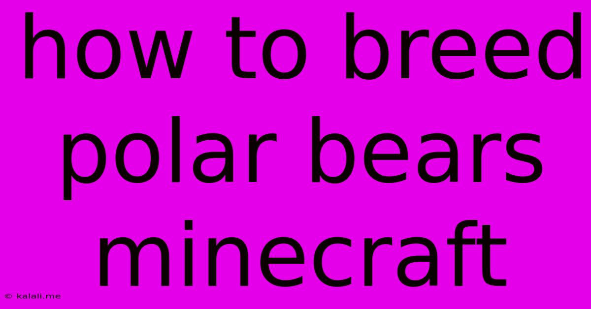 How To Breed Polar Bears Minecraft