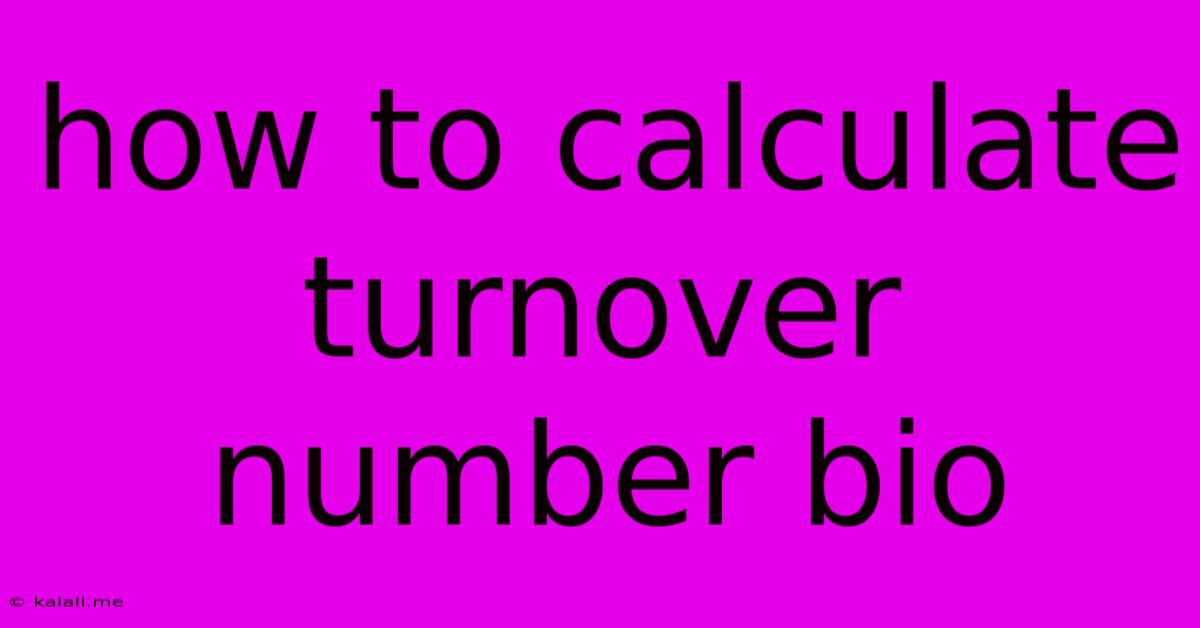 How To Calculate Turnover Number Bio